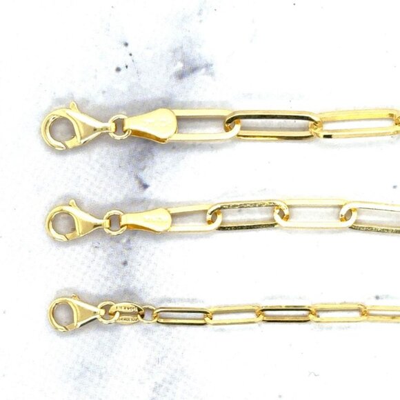14K Yellow Gold 4 MM Lobster Claw 7.25-inch Specialty Chain Minimalist Bracelet - Picture 6 of 10